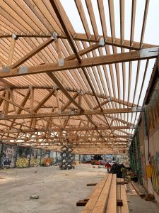 new roof bowstring truss construction framing